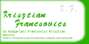 krisztian francsovics business card